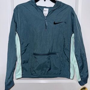 Nike Kids' Teal and Black Raincoat Size XL